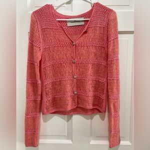 By Malene Birger pink woven knit cardigan top